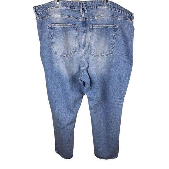 Good American Jeans Size 22 Light Wash Raw Split Hem Distressed - Picture 2 of 6